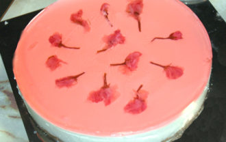 春の香り！桜の花の塩漬けで作るレアチーズケーキ